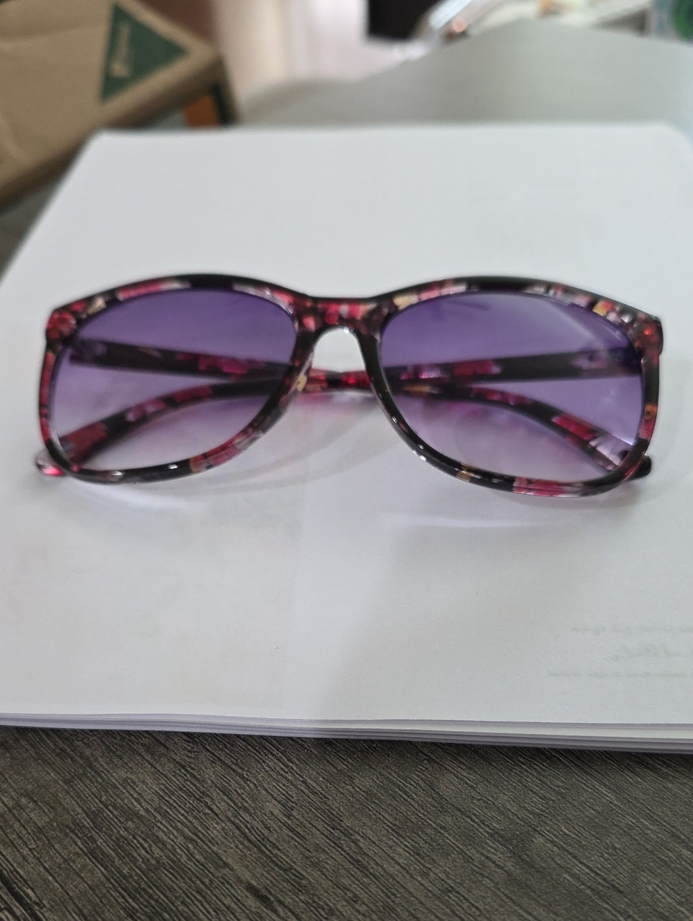 Purple Lens Floral Frame Women's Sunglasses